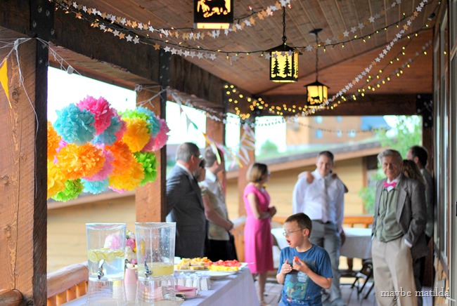 A colorful country glam wedding reception.