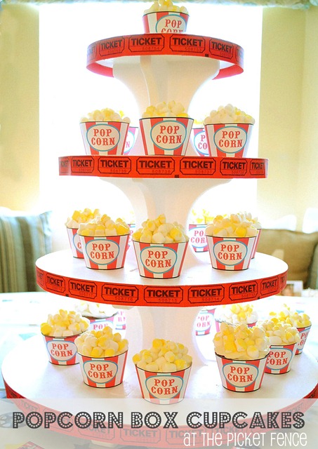 popcorn box cupcakes