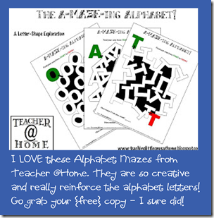 (free) Alphabet Mazes for Preschool