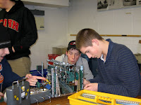 The VEX team finishing their robot