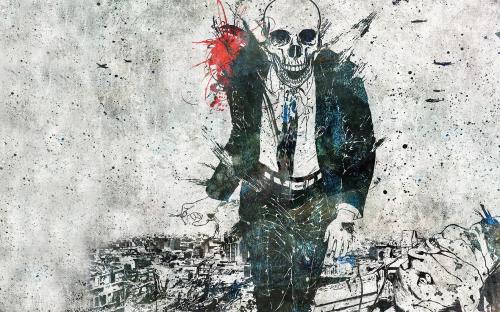 Dark Skull In Jacket, Death