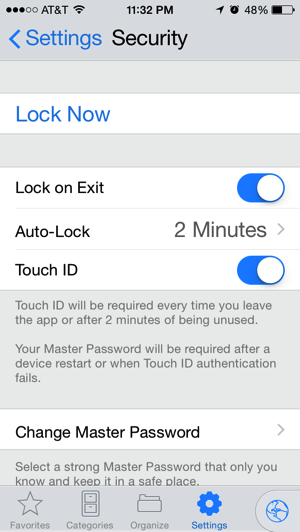 Touch ID 1Password