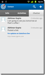 Seesmic shows chatter feed on object detail Seesmic shows chatter feed on object detail