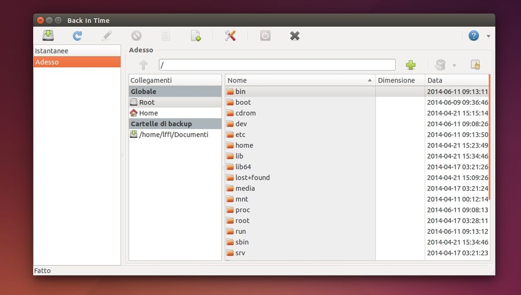 Back In Time in Ubuntu Linux