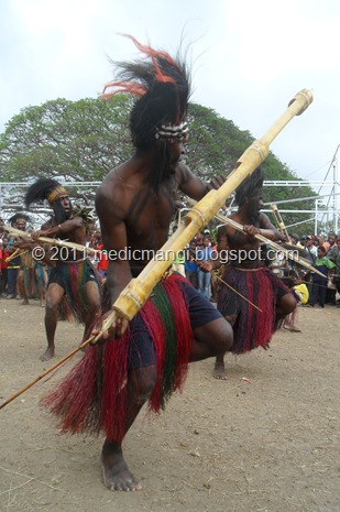 Male Pahoturi dancers from Western Province, Papua New Guinea