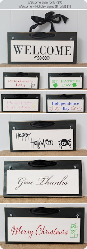 Welcome and holiday signs