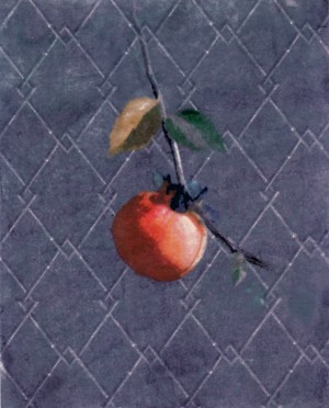 The way the artist displaces a fruit against a patterned background adds a whimsical touch. It would look great paired alongside the next slide.
'Persimmon', mixed media print by Hadley Hutton.
(hadleyhutton.com) The way the artist displaces a fruit against a patterned background adds a whimsical touch. It would look great paired alongside the next slide.
'Persimmon', mixed media print by Hadley Hutton.
(hadleyhutton.com)