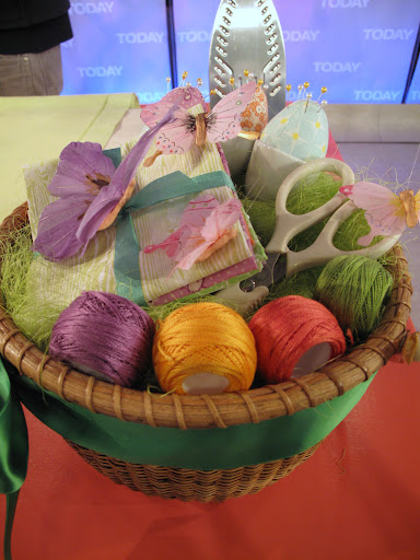 This basket of sewing items would be a perfect Easter gift or a Mother's Day gift, along with a copy of the book.