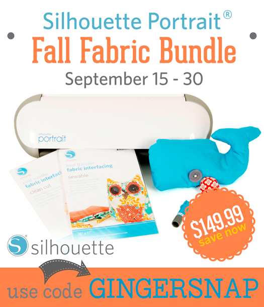 Silhouette Fall Fabric Bundle at GingerSnapCrafts.com #SilhouettePortrait #fabricbundle #ad