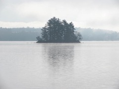 11.2011 Maine cloudy morn. island in the lake