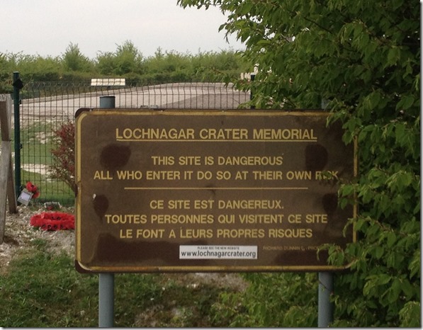 Lochnagar Crater Warning