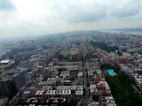 An unusual view of Manhattan from the very top looking south.