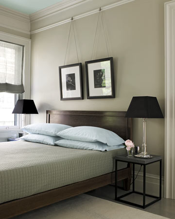 Eric wanted a low bed that wouldn't block light from the window; he and architect Richard Perry came up with this design, inspired by Jean-Michel Frank. Eric wanted a low bed that wouldn't block light from the window; he and architect Richard Perry came up with this design, inspired by Jean-Michel Frank.