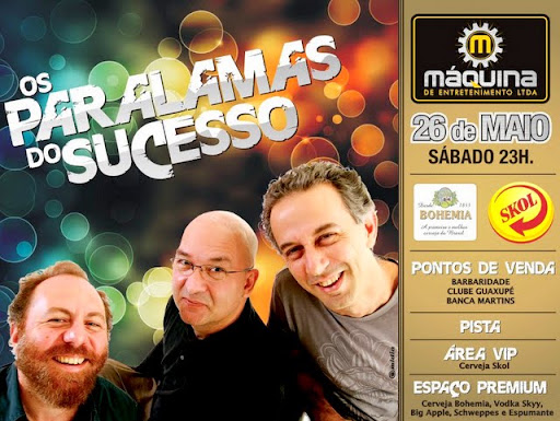 ‘Paralamas’ devem fazer show em Guaxupé dia 26 de maio