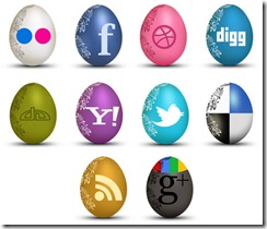 Egg-shaped social Icons