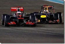 Vettel insegue Button nel gran premio di Abu Dhabi 2012