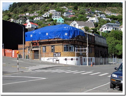Damaged buildings around Lyttleton after the 2010 earthquakes.