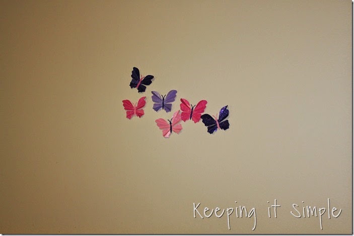 Little girl's room idea glitter paper butterflies (3)