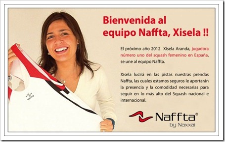La marca de ropa deportiva NAFFTA ficha a Xisela Aranda, nº 1 del Squash en España.