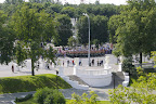 Military Parade with bands, in recognition of the national day for Firefighters, on Nezavisimosti Avenue.