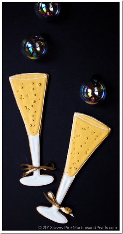 champagne glass cookies party favors