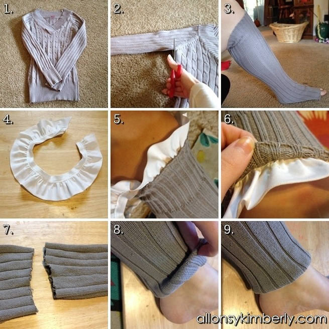 Refashion An Old Sweater into Leg Warmers/Boot Socks | allonsykimberly.com Refashion An Old Sweater into Leg Warmers/Boot Socks | allonsykimberly.com