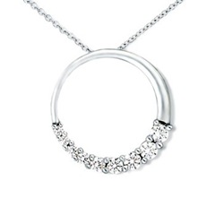 Round Diamond Circle Journey Pendant