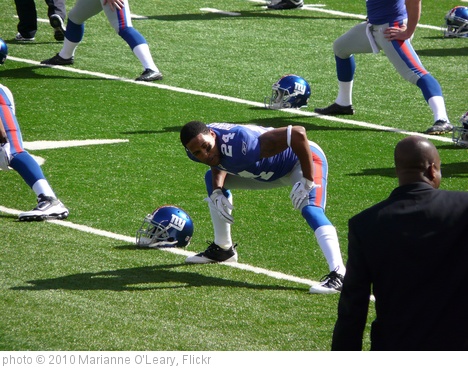 'Terrell Thomas warms up' photo (c) 2010, Marianne O'Leary - license: http://creativecommons.org/licenses/by/2.0/