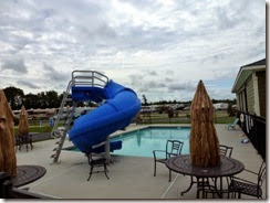 Cloudy by the pool