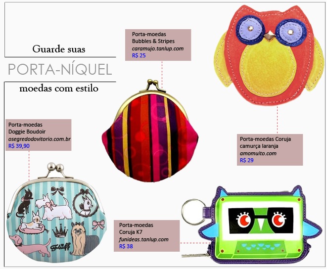 Porta moedas (níquel): Modelos estilosos e divertidos. Porta-moedas