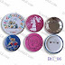 Round Button Badges. Chrome-plated Badges with Full-color Printing Key Specifications/Special Features: •Shell: chrome  •Bottom: ABS or chrome-plated mylarTM disc  •With printed photo or design  placed inside/full-color printing   •Round: 1-inch (mm 25), •1 1/2-inch (mm 37) •1 3/4-inch (mm 44) •2 1/5-inch (mm 56), Also available with magnet (Used for Fridges or White Board) and backside magnetic attach to replace pin.  medaLit.com - Absi Co