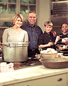 Colin Powell and I teach children how to make potato soup. (OAD: 01/18/1999)