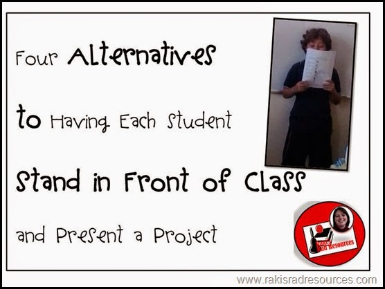 Four alternatives to presenting in front of class - great for esl students - ideas from Raki's Rad Resources