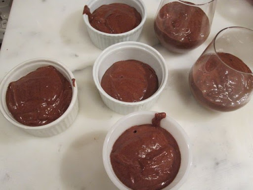 Finished mousses (without matching cups, but who cares?). Finished mousses (without matching cups, but who cares?).