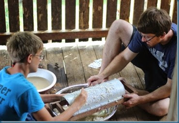 Brennen & Benjamin scraping cassava