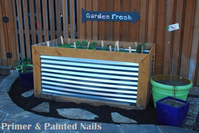 Finished Garden & Planter - Primer & Painted Nails Finished Garden & Planter - Primer & Painted Nails