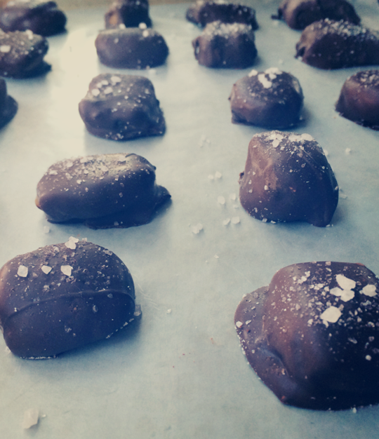 Homemade Dark Chocolate Sea Salt Caramels | Shan-Made