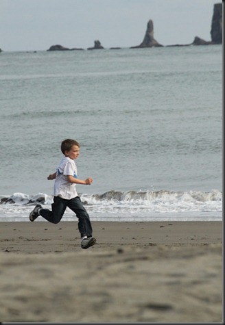 Cam running on First Beach