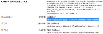 MD5 checksum aplikasi XAMPP Windows 1.8.1