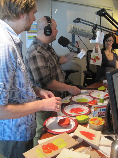 Channeling their inner Andy Warhols, Scott and Chris started cranking out brightly colored bags in rapid succession. Channeling their inner Andy Warhols, Scott and Chris started cranking out brightly colored bags in rapid succession.