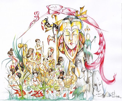 Falla infantil Gran Via del Sud 2013 (esbós)
Lema: Benvinguts a Hawai
Artistes: Miguel Ángel Royo i José Mª Baixauli