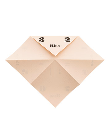 3. With printed side down, fold one corner inward so that it touches the center crease.
