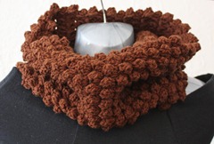 401 - Chocolate Popcorn Stitch Cowl (1)