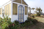 Their old greenhouse. The purple trim is so fresh and unexpected. Their old greenhouse. The purple trim is so fresh and unexpected.