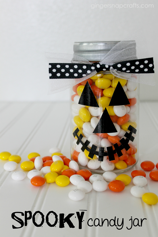 Spooky Candy Jar at GingerSnapCrafts.com #ducktape #fiskars #tutorial