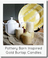 golden burlap candles