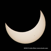 Partial solar eclipse viewed from Mt. Hamilton east of San Jose, California.