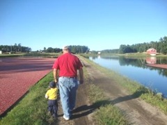 paul and graham walking at the bog