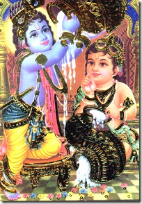 Krishna and Balarama stealing butter