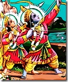 Rama and Lakshmana fighting Tataka